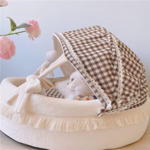 Cat Bed — Gingham Cradle — product view